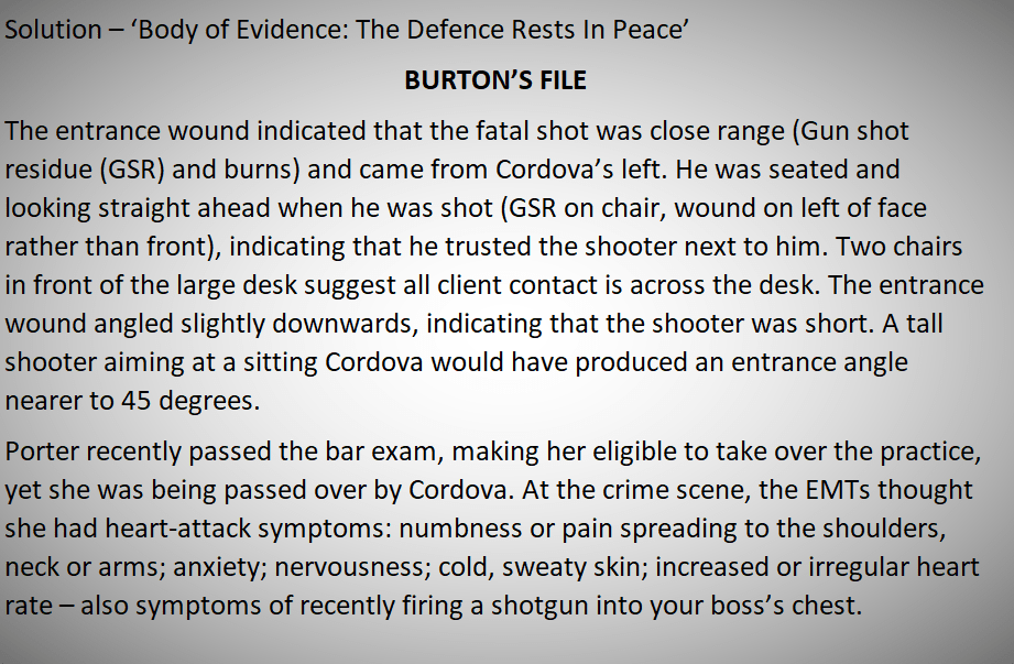 Solution The Defence Rests In Peace