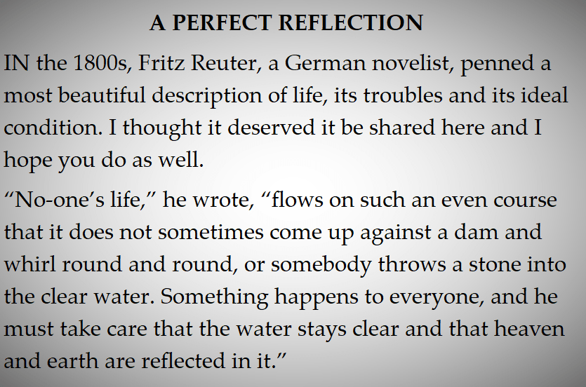 A Perfect Reflection