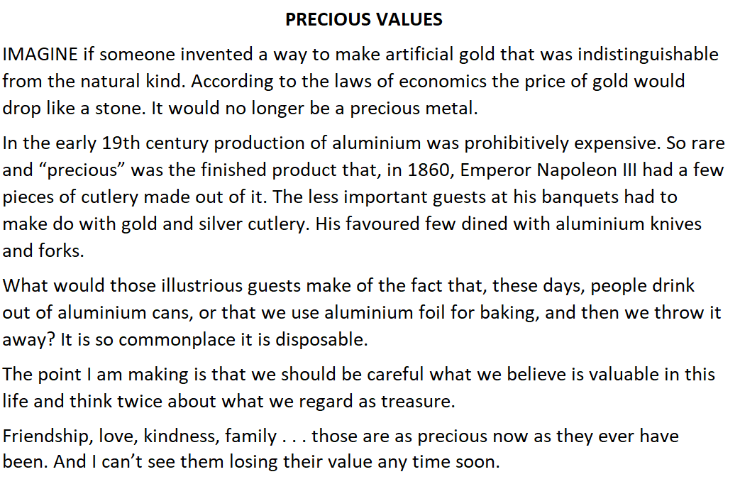Precious Values